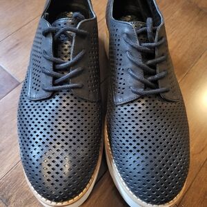 Vince Camuto Black Perforated Leather Flats